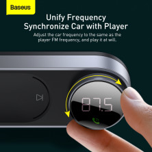 FM-трансмітер Baseus Solar Car Wireless MP3 Player на сонячній батареї Чорний