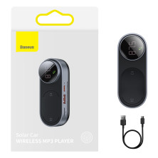 FM-трансмітер Baseus Solar Car Wireless MP3 Player на сонячній батареї Чорний
