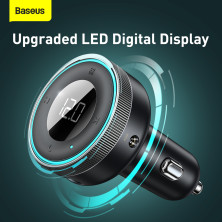 FM-трансмиттер Baseus Enjoy Car Wireless AUX MP3 Charger 2USB 3.4A Черный