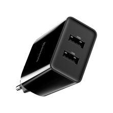 Мережевий зарядний пристрій Baseus Speed Mini Dual U Charger 2USB 2.1A 10.5W + Кабель 2.4A USB to Lightning 1м Чорний