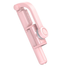 Селфи-монопод Baseus Lovely Uniaxial 3in1 с функцией штатива стабилизатором и пультом Bluetooth Розовый