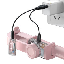 Селфи-монопод Baseus Lovely Uniaxial 3in1 с функцией штатива стабилизатором и пультом Bluetooth Розовый