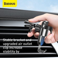Автодержатель для телефона Baseus Glaze Gravity Car в воздуховод Черный