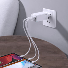 Сетевое зарядное устройство Baseus Quick GaN Travel QC4.0+PD3.0 65W USB+2Type-C 5A Белый