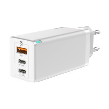 Сетевое зарядное устройство Baseus Quick GaN Travel QC4.0+PD3.0 65W USB+2Type-C 5A Белый