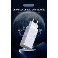 Сетевое зарядное устройство Baseus Quick GaN Travel QC4.0+PD3.0 65W USB+2Type-C 5A Белый