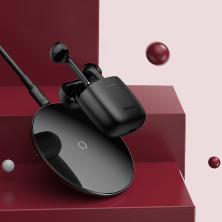 Бездротові Bluetooth навушники Baseus Encok TWS W04 Pro з функцією бездротової зарядки Qi Чорний