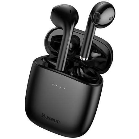 Бездротові Bluetooth навушники Baseus Encok TWS W04 Pro з функцією бездротової зарядки Qi Чорний