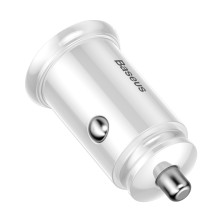 Автомобильное зарядное устройство Baseus Circular Plastic QC 3.0 30W 2USB 5A Серебристый