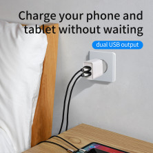 Сетевое зарядное устройство Baseus Speed Mini Dual U Charger 2USB 2.1A 10.5W Белый