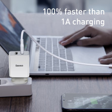 Сетевое зарядное устройство Baseus Speed Mini Dual U Charger 2USB 2.1A 10.5W Белый