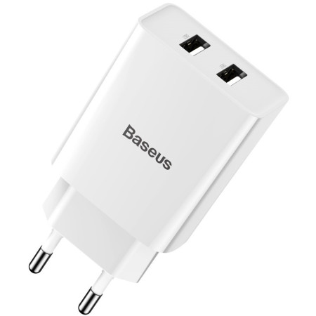 Сетевое зарядное устройство Baseus Speed Mini Dual U Charger 2USB 2.1A 10.5W Белый