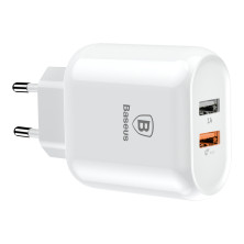 Сетевое зарядное устройство Baseus Bojure Series QC3.0 23W 2USB 3A Белый