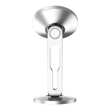Автодержатель для телефона магнитный Baseus Hollow Magnetic с держателем для провода на торпедо Серебристый