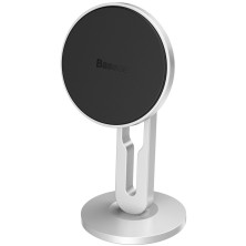 Автотримач для телефону магнітний Baseus Hollow Magnetic з тримачем для дроту на торпедо Сріблястий