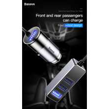 Автомобильное зарядное устройство Baseus Enjoy Together 4 USB 5.5A Серый