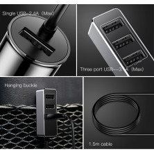 Автомобильное зарядное устройство Baseus Enjoy Together 4 USB 5.5A Серый