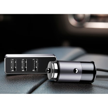 Автомобильное зарядное устройство Baseus Enjoy Together 4 USB 5.5A Серый
