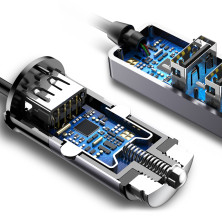 Автомобильное зарядное устройство Baseus Enjoy Together 4 USB 5.5A Серый