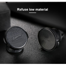 Автодержатель для телефона магнитный Baseus Small Ears Genuine Leather Type на торпедо Черный