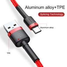 Кабель Baseus Cafule Cable USB to Type-C QC3.0 3A 1m Червоний