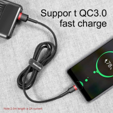 Кабель Baseus Cafule Cable USB to Type-C QC3.0 3A 1m Чорно-Червоний