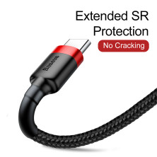 Кабель Baseus Cafule Cable USB to Type-C QC3.0 3A 1m Чорно-Червоний