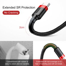 Кабель Baseus Cafule Cable USB to Type-C QC3.0 3A 1m Чорно-Червоний