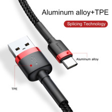 Кабель Baseus Cafule Cable USB to Type-C QC3.0 3A 1m Чорно-Червоний