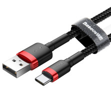 Кабель Baseus Cafule Cable USB to Type-C QC3.0 3A 1m Чорно-Червоний