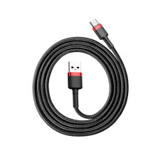 Кабель Baseus Cafule Cable USB to Type-C QC3.0 3A 1m Чорно-Червоний