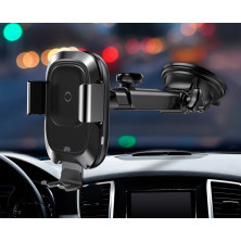 Бездротовий зарядний пристрій Baseus Smart Vehicle Bracket Sucker з технологією Qi 10W Чорний