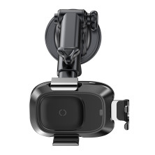 Бездротовий зарядний пристрій Baseus Smart Vehicle Bracket Sucker з технологією Qi 10W Чорний