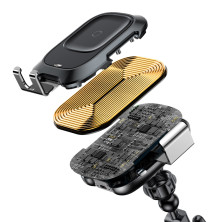 Бездротовий зарядний пристрій Baseus Smart Vehicle Bracket Sucker з технологією Qi 10W Чорний