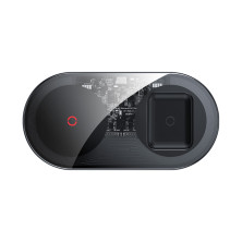 Беспроводное зарядное устройство Baseus Simple Turbo 2in1 с технологией Qi 24W MAX и адаптером QC3.0 Прозрачный