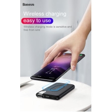 УМБ Baseus Thin Version 10000mAh 2.1A з Бездротовий зарядкою Qi 5W Чорний
