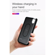УМБ Baseus Thin Version 10000mAh 2.1A з Бездротовий зарядкою Qi 5W Чорний