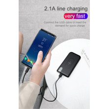 УМБ Baseus Thin Version 10000mAh 2.1A з Бездротовий зарядкою Qi 5W Чорний