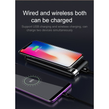 УМБ Baseus Thin Version 10000mAh 2.1A з Бездротовий зарядкою Qi 5W Чорний