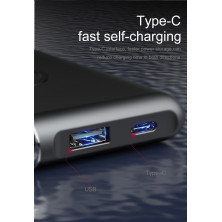 УМБ Baseus Thin Version 10000mAh 2.1A з Бездротовий зарядкою Qi 5W Чорний