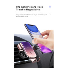 Автодержатель для телефона Baseus Glaze Gravity Car в воздуховод Розовый
