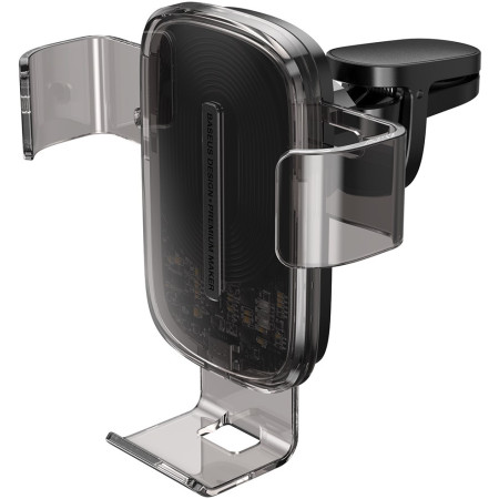 Беспроводное автомобильное зарядное устройство Baseus Explore 2in1 с технологией Qi 15W 2A Черный
