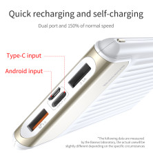 УМБ Baseus Thin 10000mAh 3A з технологією QC3.0 + PD Білий