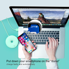 Бездротовий зарядний пристрій Baseus Donut Wireless Charger з технологією Qi 10W Блакитний