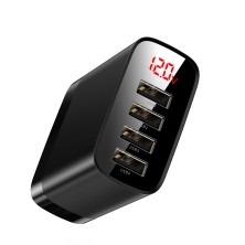 Сетевое зарядное устройство Baseus Mirror Travel Digital Display 30W 4USB 6A Черный
