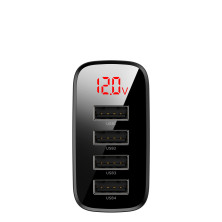 Сетевое зарядное устройство Baseus Mirror Travel Digital Display 30W 4USB 6A Черный