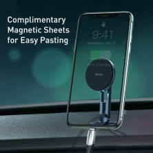 Автодержатель для телефона магнитный Baseus Hollow Magnetic с держателем для провода на торпедо Синий
