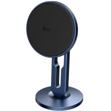Автотримач для телефону магнітний Baseus Hollow Magnetic з тримачем для дроту на торпедо Синій