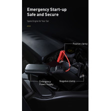Пускозарядное устройство Бустер Baseus Car Jamp Starter Super Energy 3in1 12V 8000mAh с функцией Павербанка 5V/2.4A и LED фонарика Черный