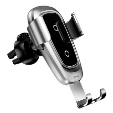 Бездротовий зарядний пристрій Baseus Metal Gravity з технологією Qi 10W Сріблястий